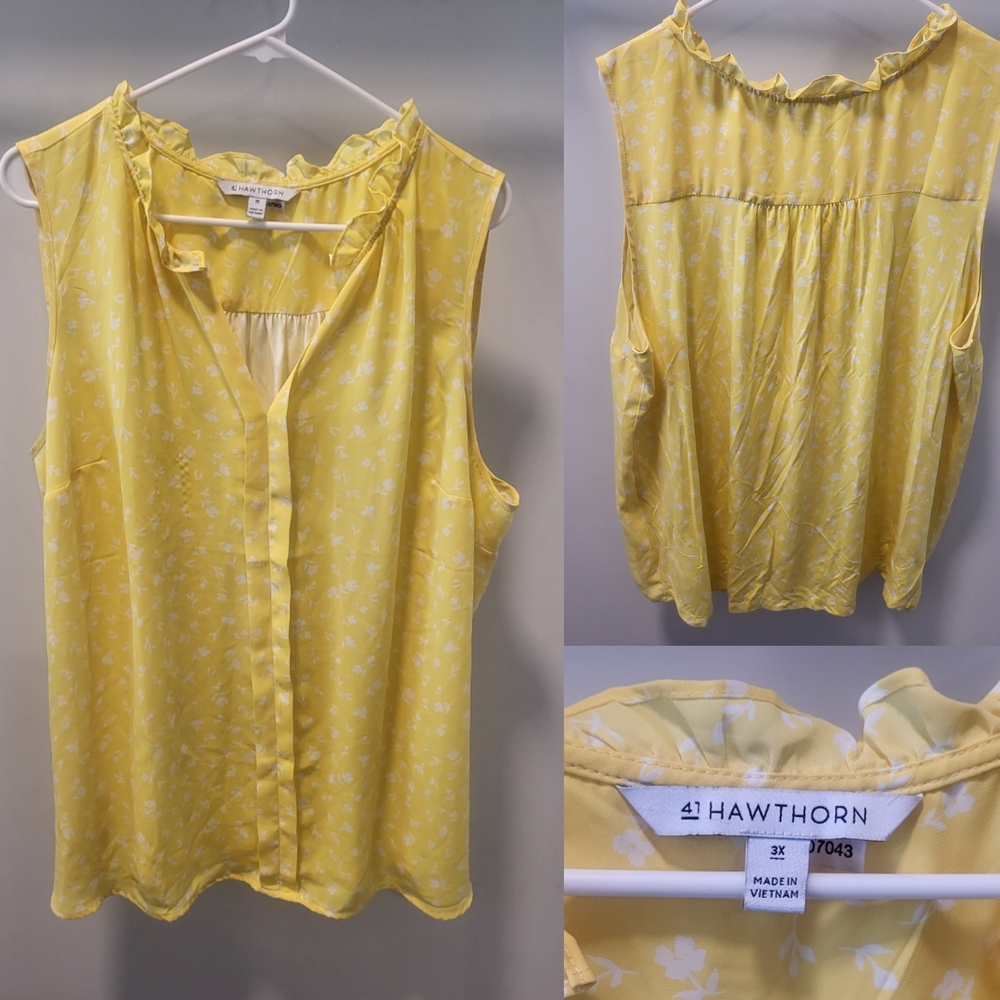 41 Hawthorn Floral Yellow Blouse